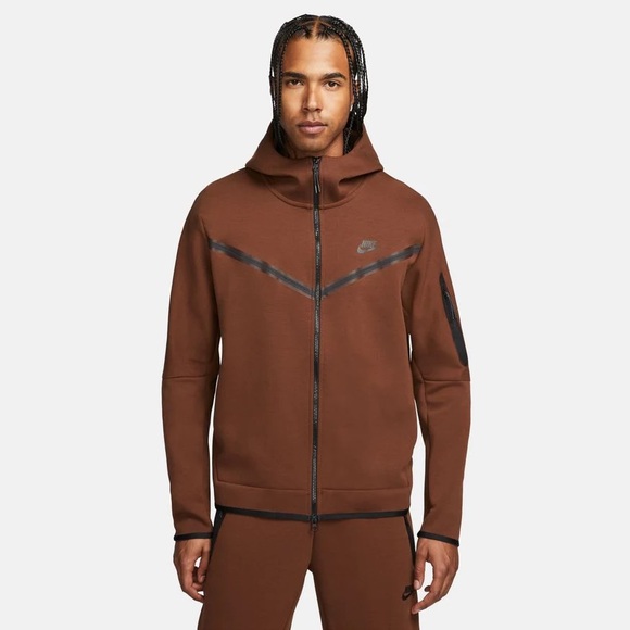 Nike Other - Nike Tech Fleece Sweater Hoodie Full Zip Brown Black Small